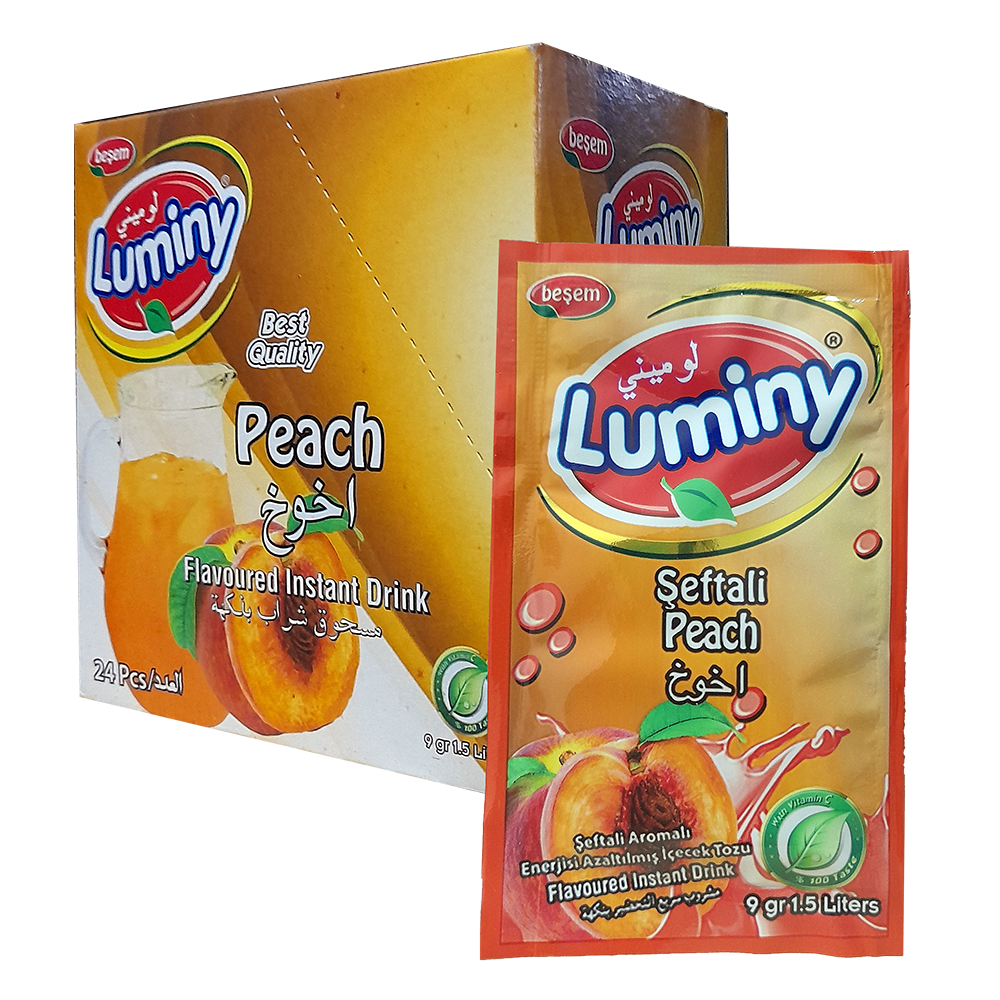 Refresco en Polvo Luminy sabor Melocotón 9g (1,5 L) [24 unidades]